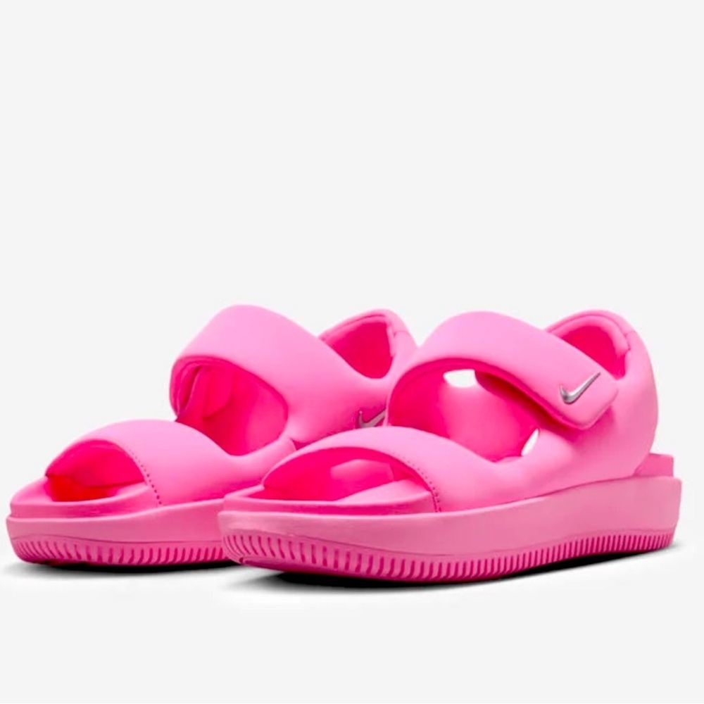 Nike Pink Sandals with Wide Straps and Flat Sole - Picture 4 of 8